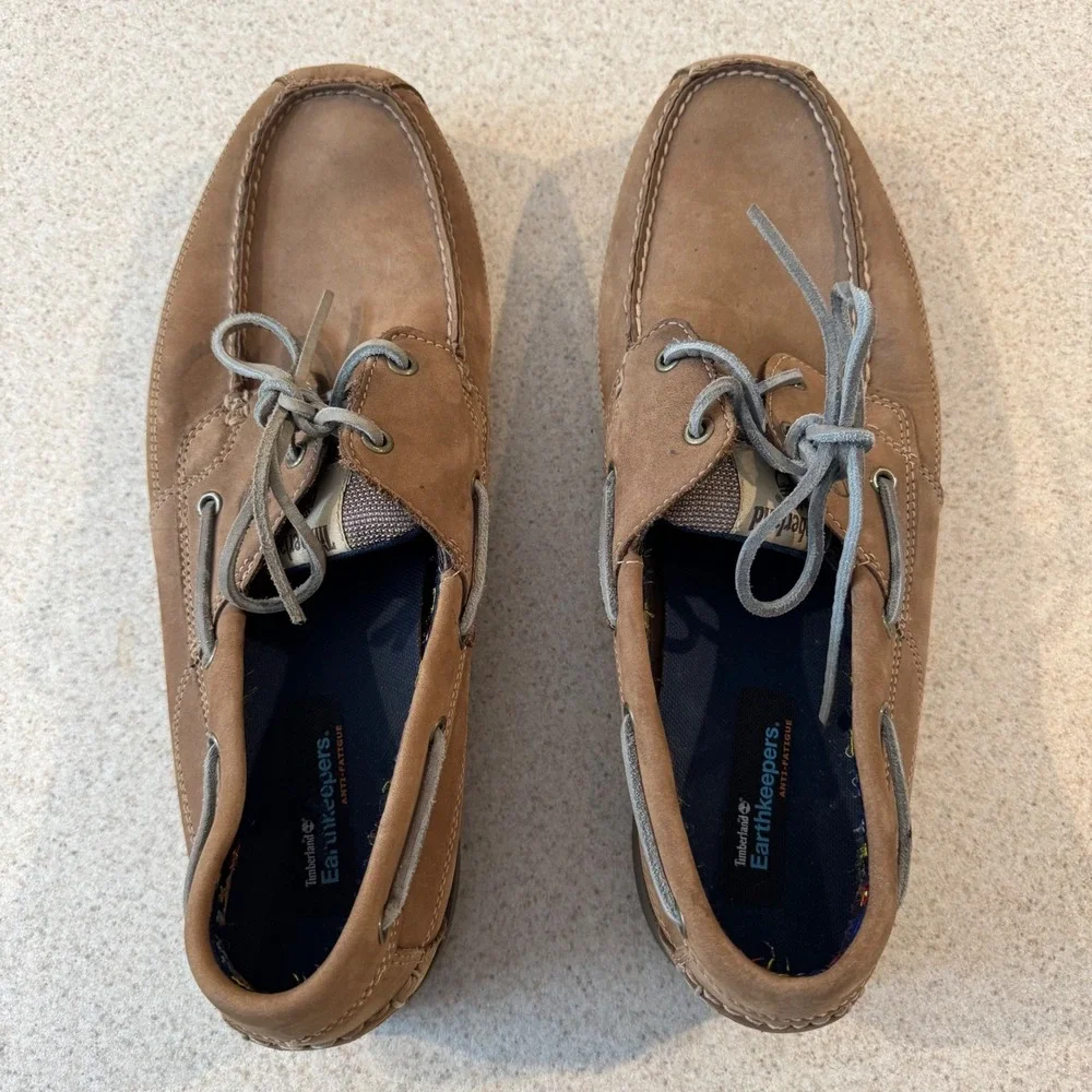 Timberland Earthkeepers Boat Shoes Mens 15M Tan Brown Leather Nautical